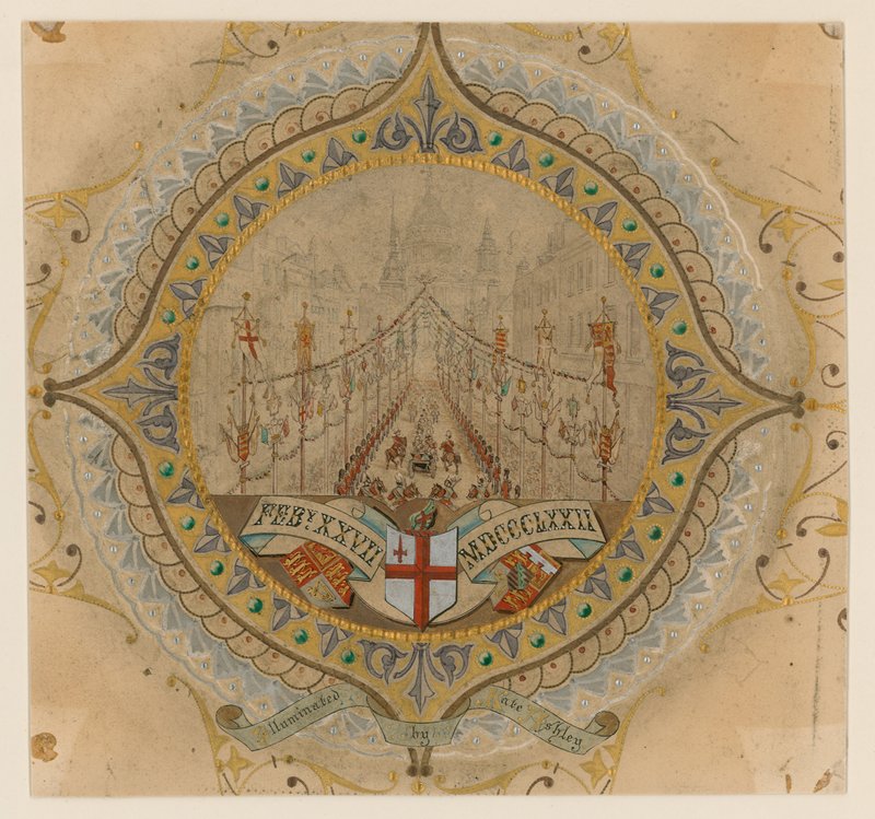 Návštěva královského průvodu Jejího Veličenstva v katedrále svatého Pavla, Londýn, 27. února 1872 od English School