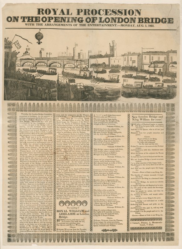 Královský průvod na otevření London Bridge, 1. srpna 1831 od English School
