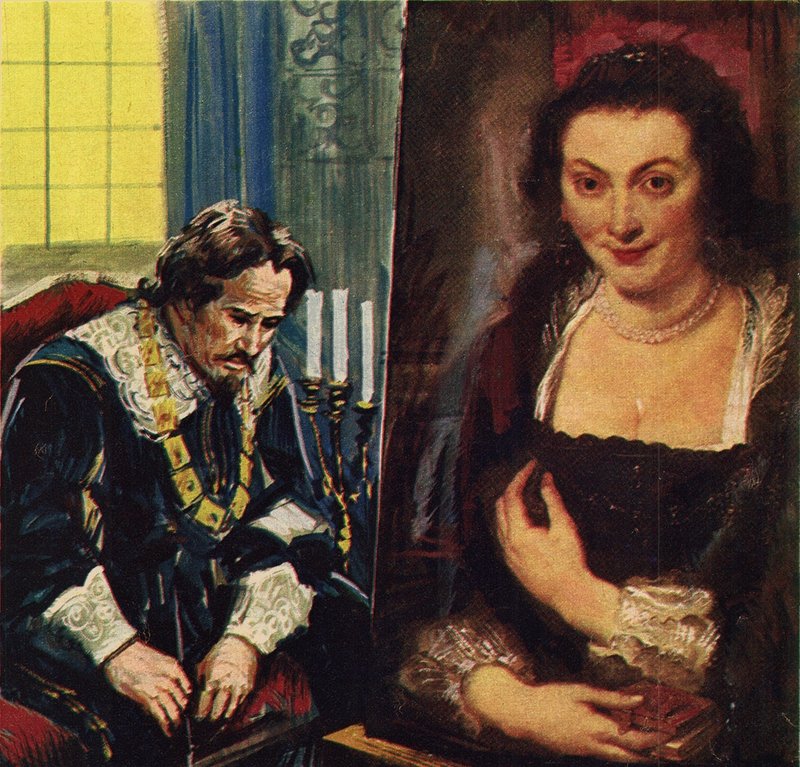 Rubens s portrétem své mrtvé manželky Isabelly od English School