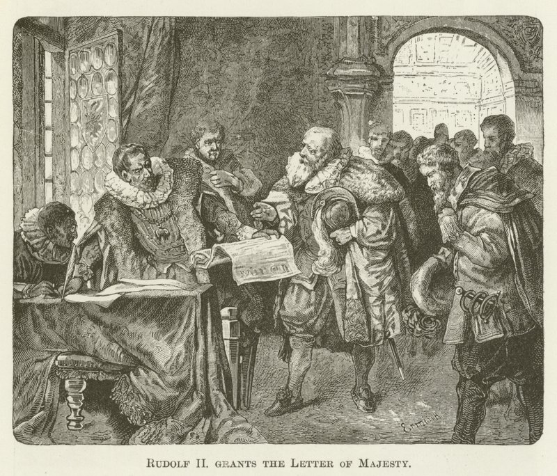 Výsostný list uděluje Rudolf II od English School