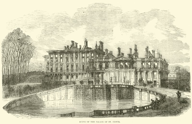 Ruiny paláce St Cloud, říjen 1870 od English School