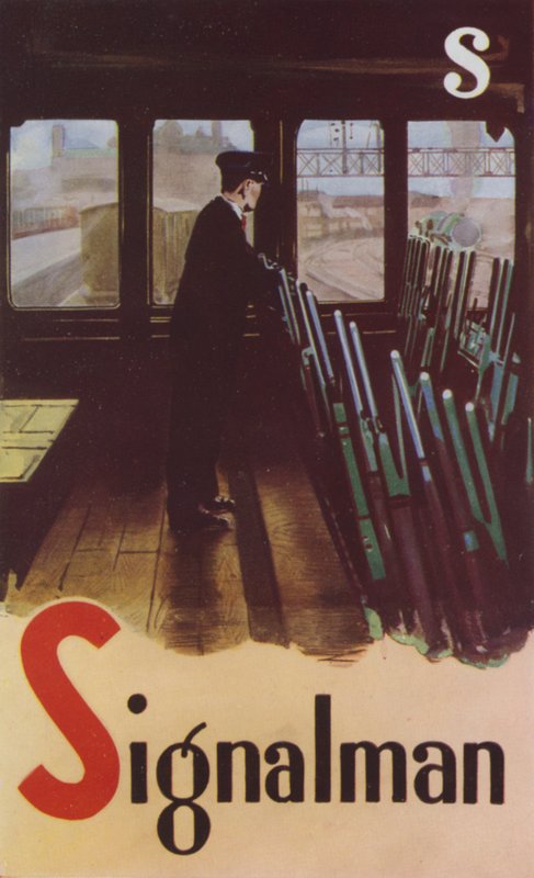 S, Signalman (barevná litografie) od English School