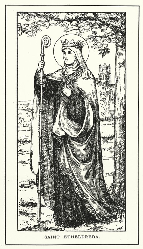 Svatá Etheldreda (rytina) od English School