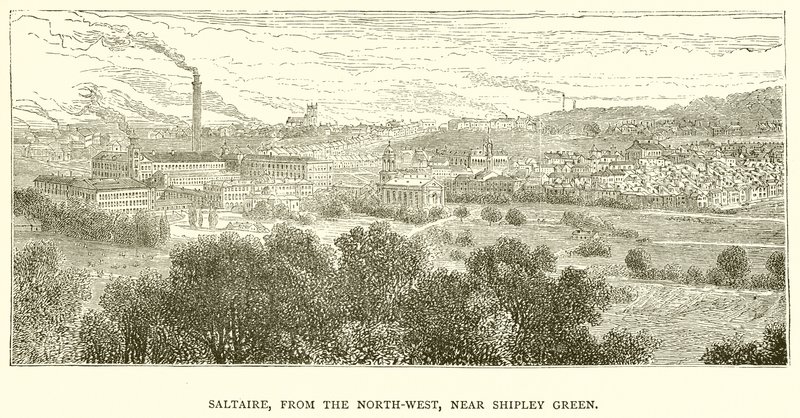 Saltaire, ze severozápadu, poblíž Shipley Green od English School