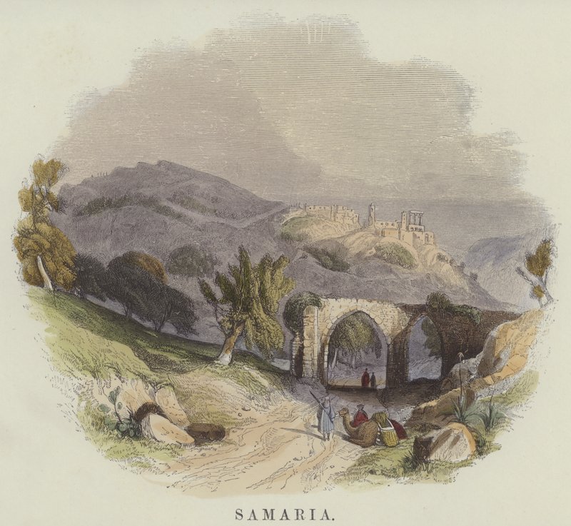 Samaria (barevná rytina) od English School