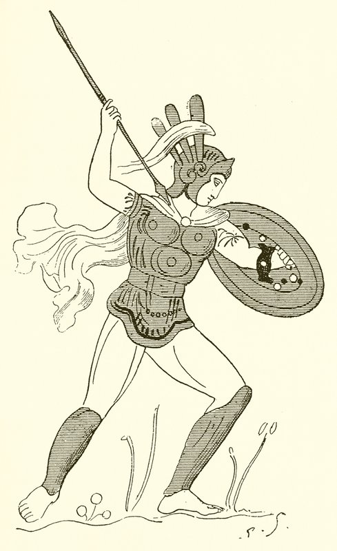 Samnite Warrior, po malované váze v Louvru od English School