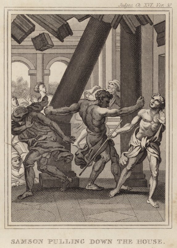 Samson bourá sněmovnu od English School