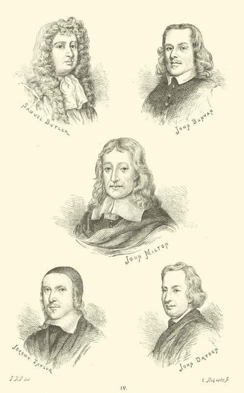 Samuel Butler, John Bunyan, John Milton, Jeremy Taylor, John Dryden od English School