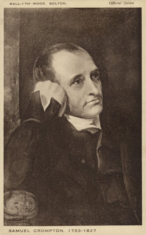 Samuel Crompton (1753-1827), anglický vynálezce spřádacího mezka (litografie) od English School