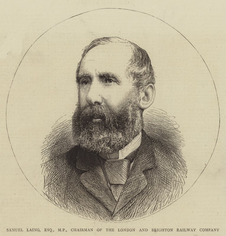 Samuel Laing, Esquire, poslanec, předseda Londýnské a Brightonské železniční společnosti (rytina) od English School