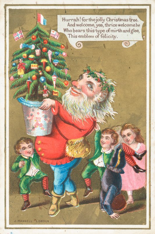 Santa nesoucí vánoční stromeček, vánoční přání od English School
