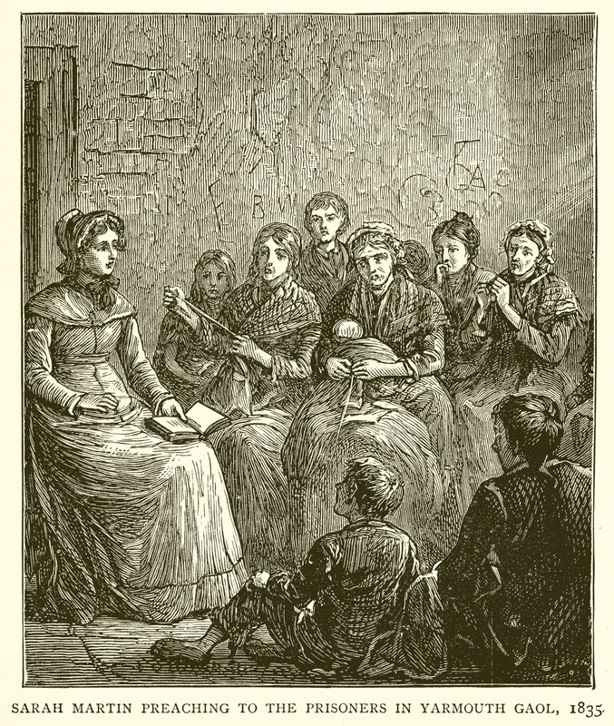 Sarah Martin Preaching to the Prisoners in Yarmouth Gaol, 1835 od English School