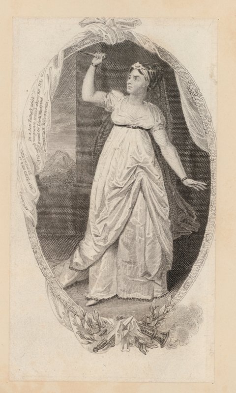 Sarah Siddons, herečka, jako Euphrasia (rytina) od English School