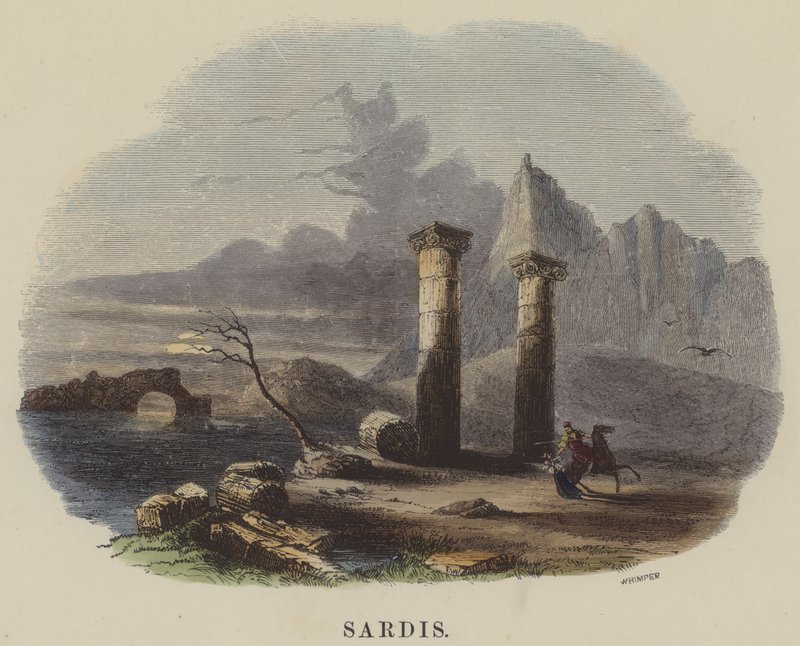 Sardis (barevné rytí) od English School