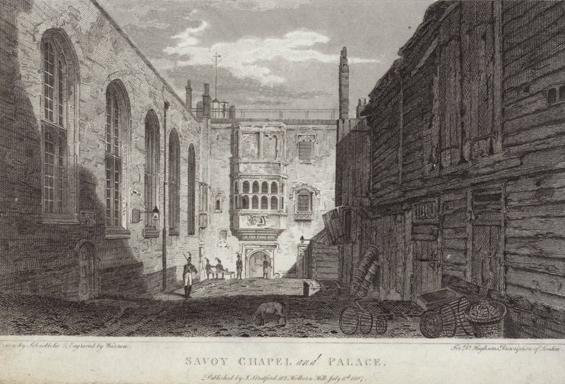 Savoy Chapel and Palace, Londýn, 1807 od English School