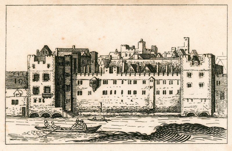 Savoy, Londýn, jak tomu bylo v roce 1650, z leptu W Hollera od English School