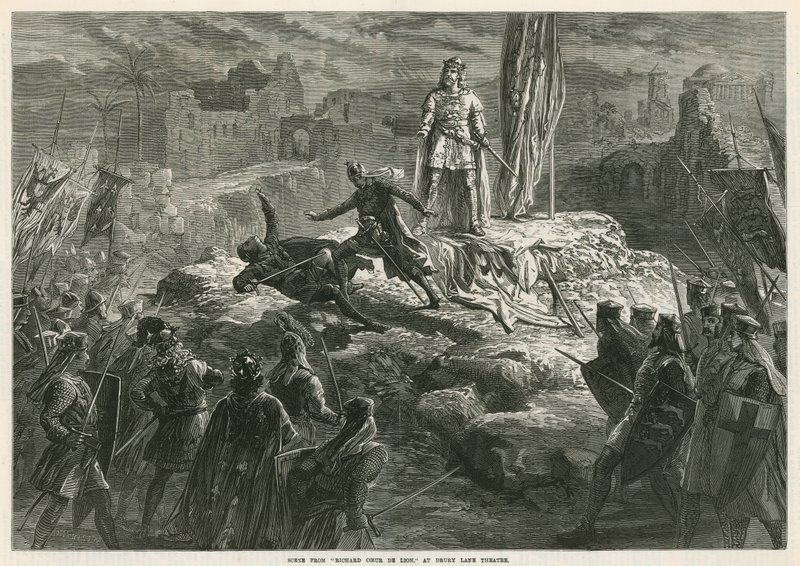 Scéna z Richarda Coeur de Lion v divadle Drury Lane od English School