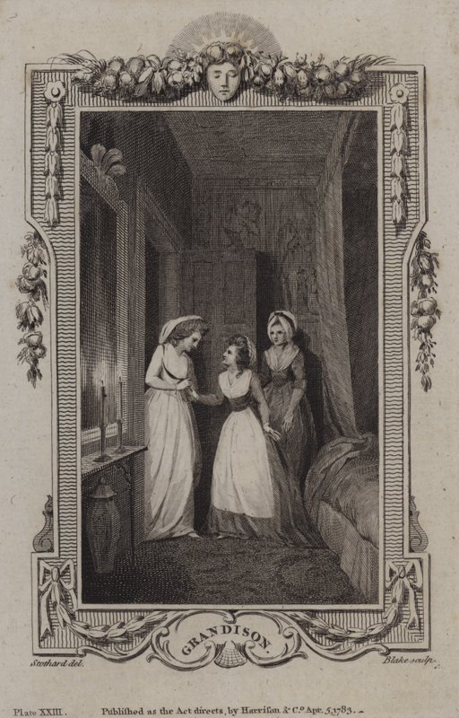 Scéna z Historie sira Charlese Grandisona od Samuela Richardsona od English School