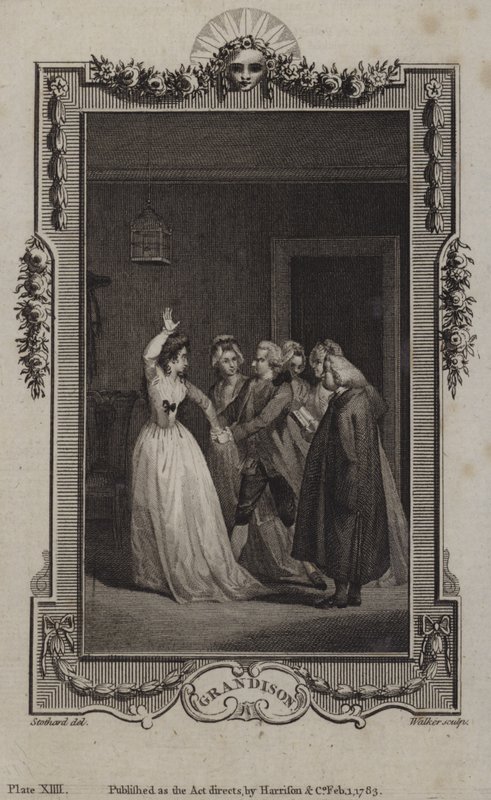 Scéna z Historie sira Charlese Grandisona od Samuela Richardsona od English School