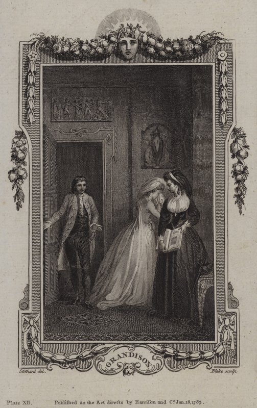 Scéna z Historie sira Charlese Grandisona od Samuela Richardsona od English School
