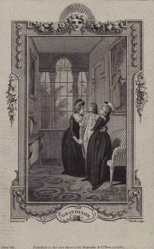 Scéna z Historie sira Charlese Grandisona od Samuela Richardsona od English School