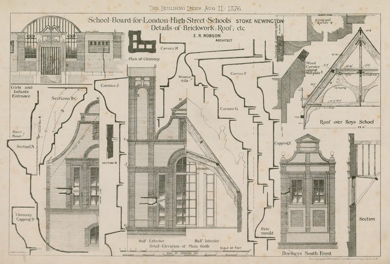 Školní rada pro Londýn, High Street Schools, Stoke Newington, Londýn od English School