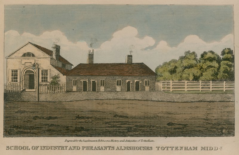 School of Industry and Bažant Almshouses, Tottenham, Londýn od English School