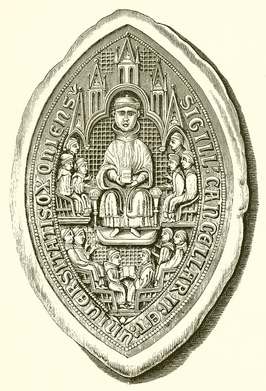 Pečeť Oxfordské univerzity, c. 1300 od English School