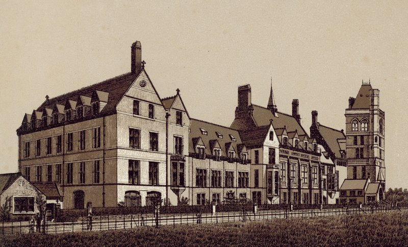 Námořnický sirotčinec, Liverpool (litografie) od English School