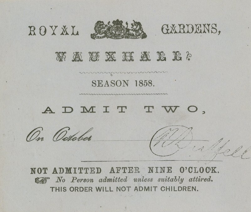 Permanentka, Vauxhall Gardens, Londýn od English School