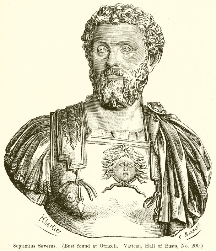 Septimius Severus. (Busta nalezena v Otricoli. Vatiean, Síň bust, č. 290) od English School