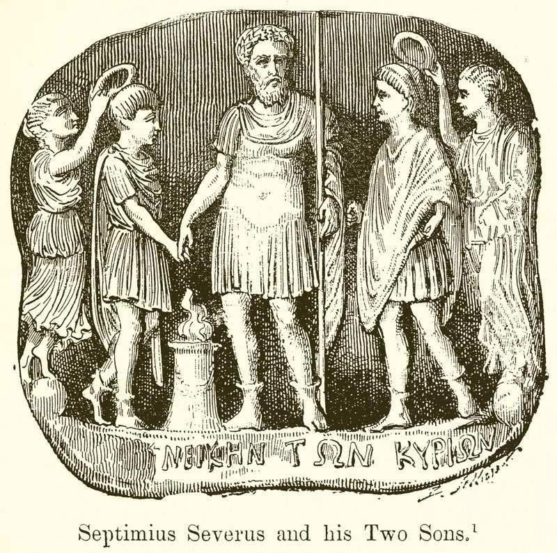 Septimius Severus a jeho dva synové od English School