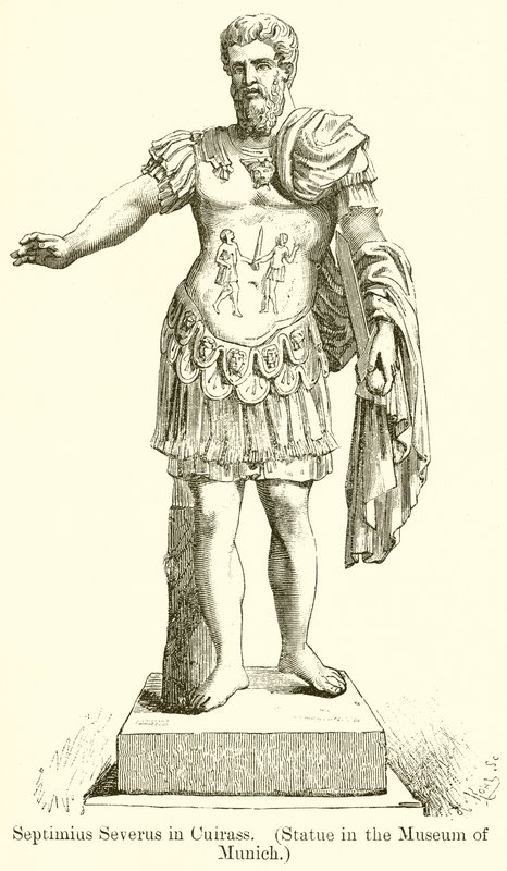 Septimius Severus v Cuirass. (Socha v muzeu v Mnichově) od English School