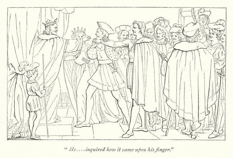 Shakespearovo Všechno dobře, to končí dobře; Pošetilý příběh (rytina) od English School
