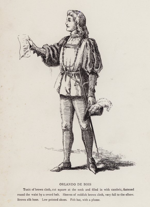 Shakespeare Jak se vám líbí: Orlando De Bois (litho) od English School