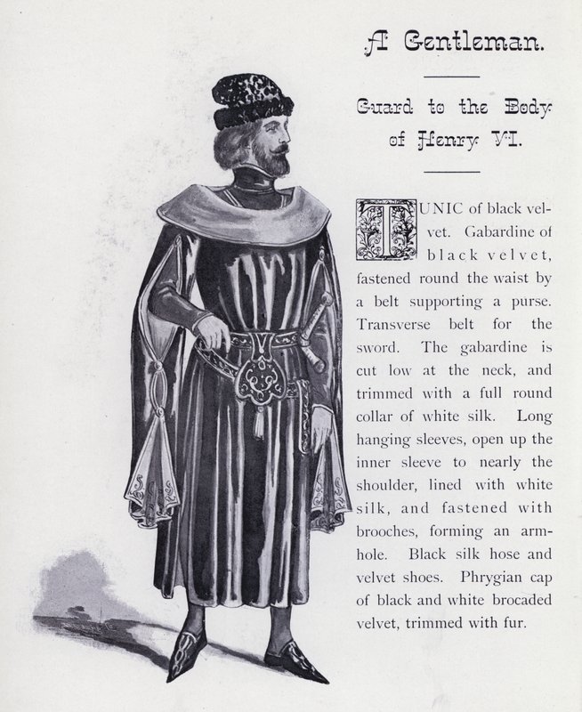 Shakespearův král Richard III.: Gentleman, strážce těla Jindřicha VI. (litho) od English School