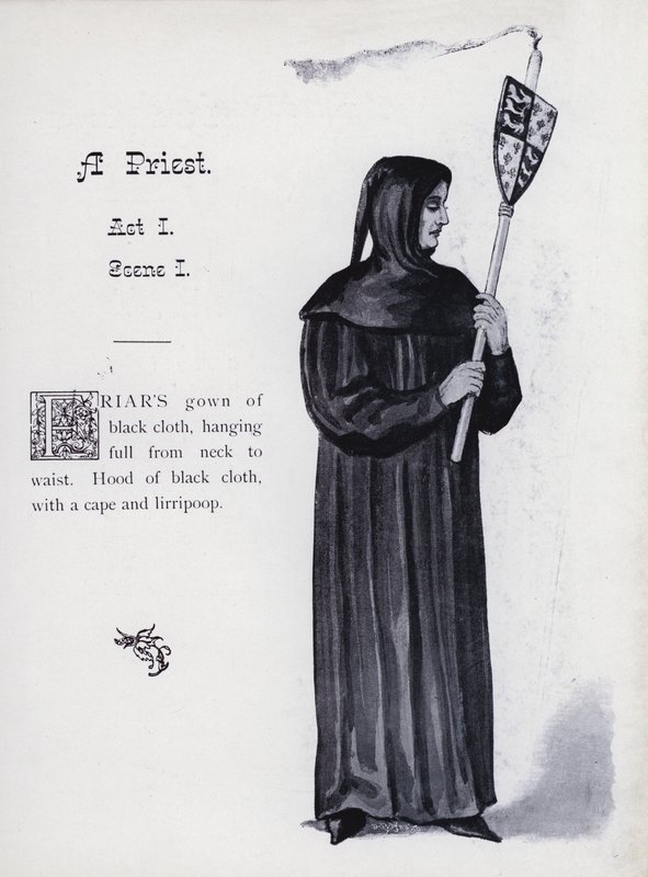 Shakespearův král Richard III.: Kněz, I. dějství, I. scéna (litho) od English School