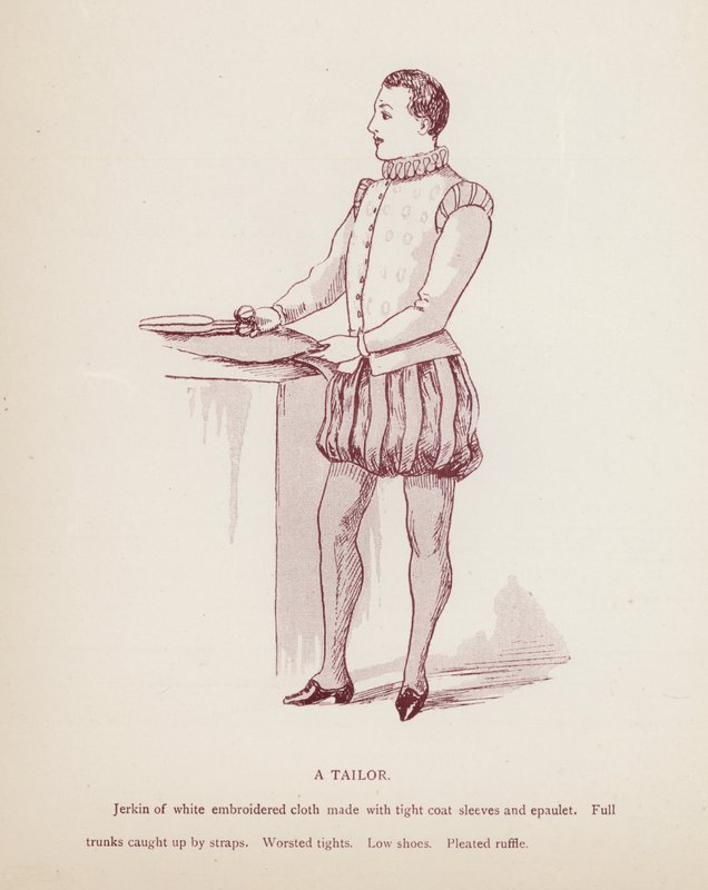 Shakespearovo Zkrocení zlé ženy: Krejčí (litho) od English School