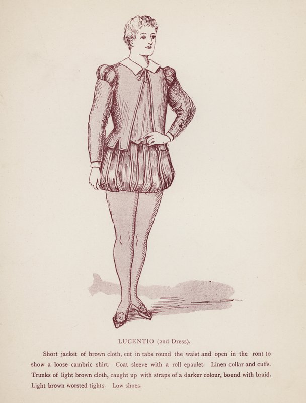 Shakespearovo Zkrocení zlé ženy: Lucentio, 2. šaty (litho) od English School