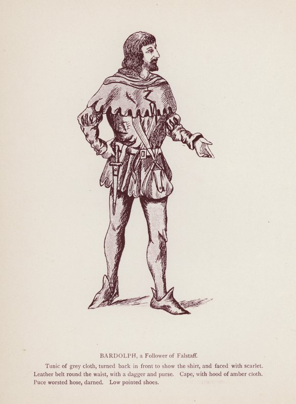 Shakespearovy Veselé paničky z Windsoru: Bardolph, následovník Falstaffa (litho) od English School