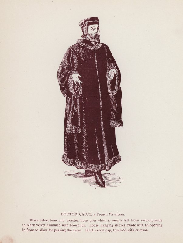 Shakespearovy Veselé paničky z Windsoru: Doktor Caius, francouzský lékař (litho) od English School