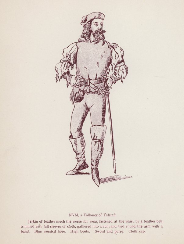 Shakespearovy Veselé paničky z Windsoru: Nym, následovník Falstaffa (litho) od English School
