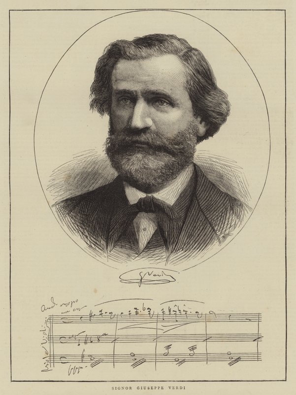 Signor Giuseppe Verdi (rytina) od English School