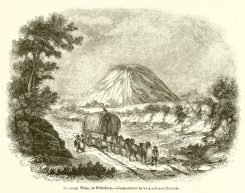 Silbury Hill, Wiltshire. Předpokládá se, že je to kolosální Barrow od English School