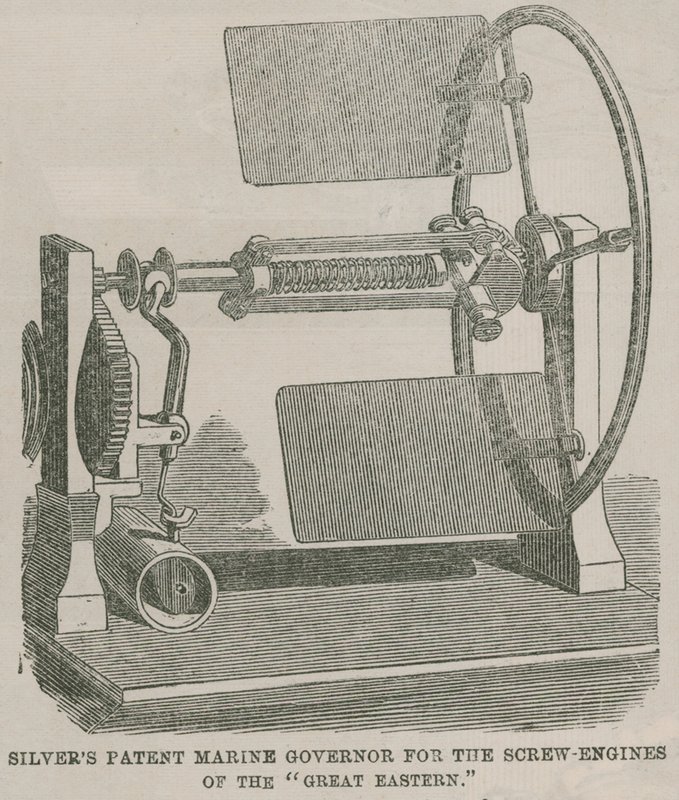 Silvers patent námořní guvernér pro šroubové motory Great Eastern od English School
