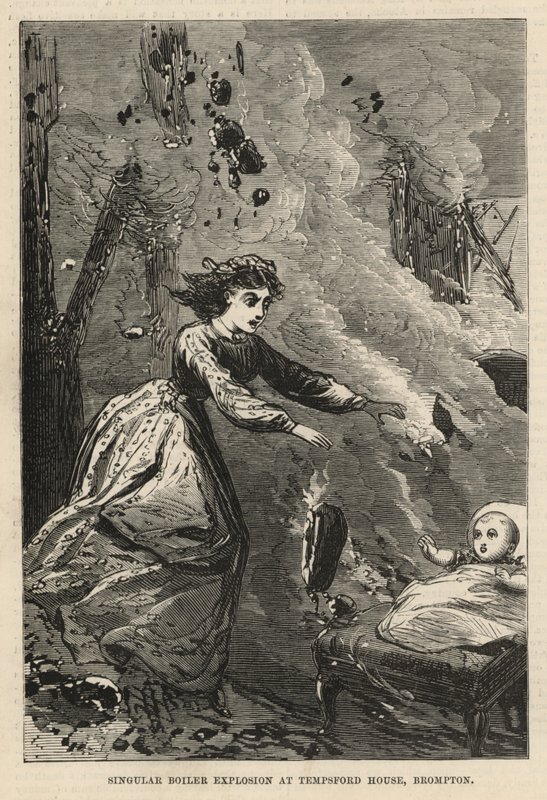 Jedinečný výbuch kotle v Tempsford House, Brompton od English School