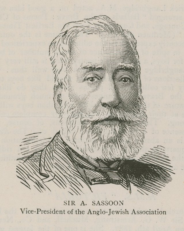 Sir A Sassoon, viceprezident Anglo-židovské asociace od English School