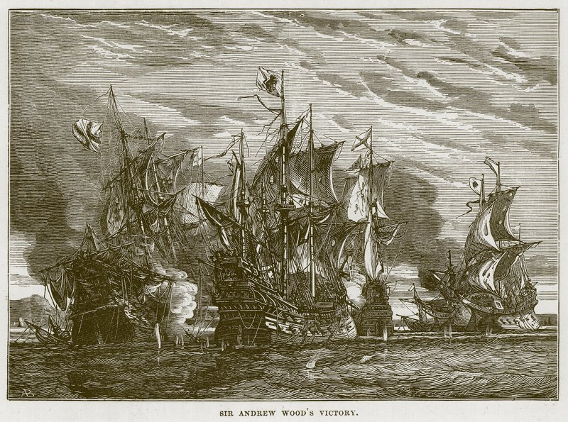 Sir Andrew Woods Victory, ilustrace z The Sea od F. Whympera od English School