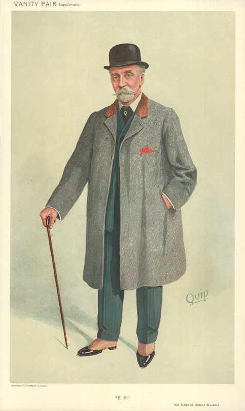 Sir Edward Daniel Walker, E D, 13 října 1909, karikatura Vanity Fair od English School