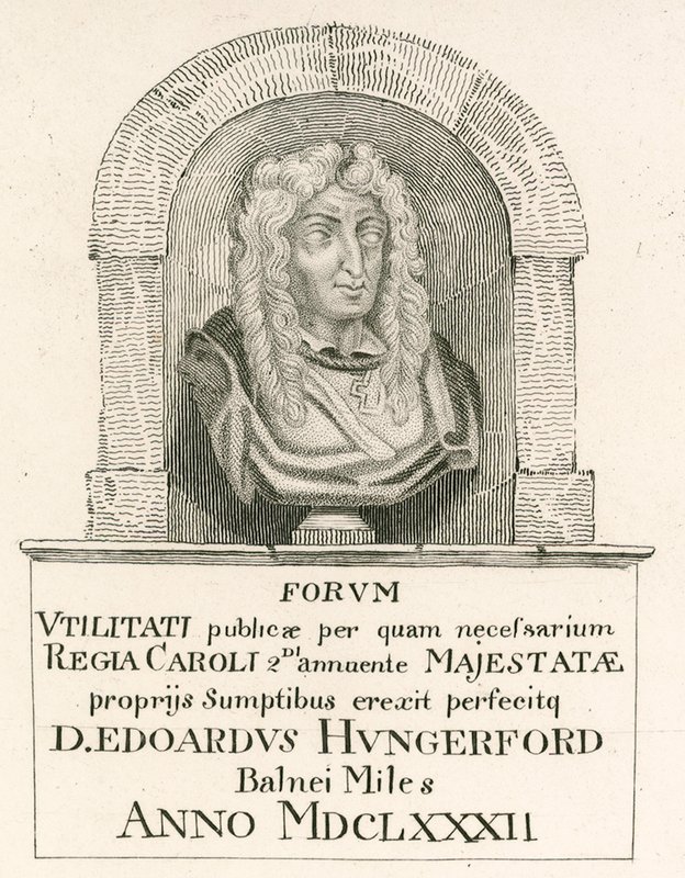 Sir Edward Hungerford, který byl jmenován rytířem z Bathu při korunovaci krále Karla II od English School